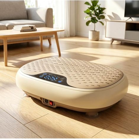 Piattaforma vibrante 20 velocità, 3 programmi, display LED e telecomando, beige DESVIAE (1/5)