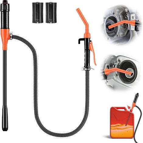 Pompa elettrica per erogazione carburante - 2,4 GPM, sifone per liquidi portatile con tubo flessibile - Arancione (1/3)