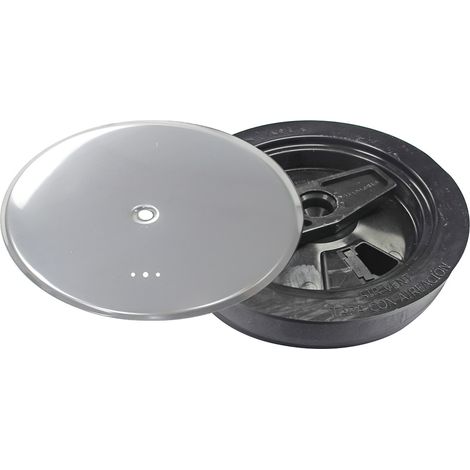 Coperchio a sifone, in pvc da t 89 a ø 110 mm. con aeratore, colore acciaio inox.