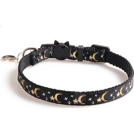 1 Pices(noir) Ensemble Collier ,rglables Bandana Pour Les Promenades En Plein Air Pour Chats Et Chiots (1/5)