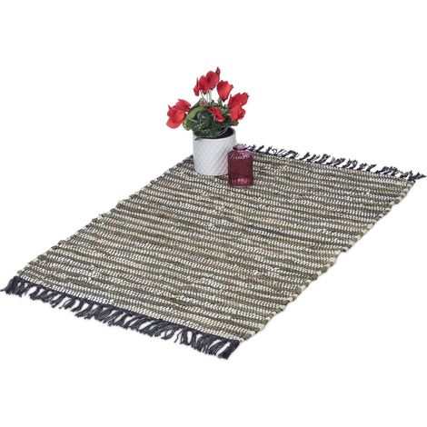 Alfombra de piel y algodón 60x100 cm