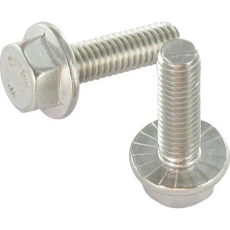 Vis métaux Tête hexagonale TH Embase collerette crantée M8X35 Inox A2-1 pièce