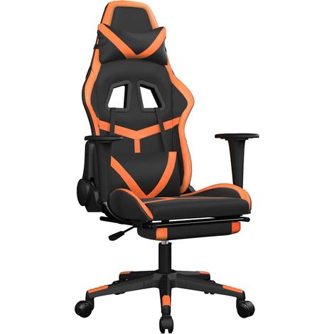 Maison Exclusive - Sedia da Gaming con Poggiapiedi Nero e Arancione in Similpelle (1/5)