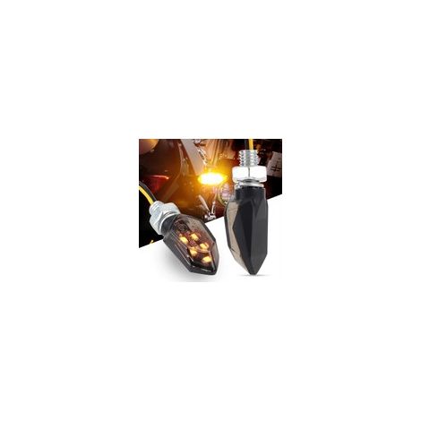 Clignotants LED pour Moto Homologués ECE, Super Lumineux , Modèle 4D, Mini Lampe Universelle, 2 Pièces (1/5)