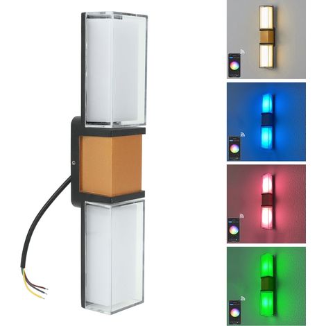 Applique murale LED intelligente 9W RGBW à changement de couleur, intensité réglable, contrôlable via application, étanche pour extérieur, compatible avec Alexa et Google Assistant (1/5)