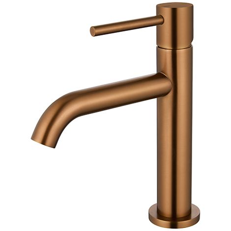Edouard Rousseau - Mitigeur Lavabo SCRIPY - Aérateur Économie d’Eau -3 Finitions Disponibles - Vidage inclus - Cuivre Titane (1/2)