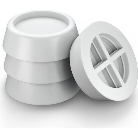 SHINING HOUSE Waschmaschinenfuß, Anti-Vibrations-Pads, Geräusch-Anti-Vibrations-Füße für Waschmaschinen und Waschtrockner, Gummi-Anti-Vibrations-Pads (weiß × 4) (1/5)