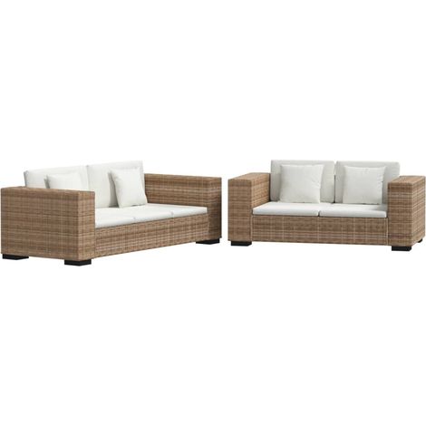 Set divano 2 e 3 posti in vero rattan 020020237