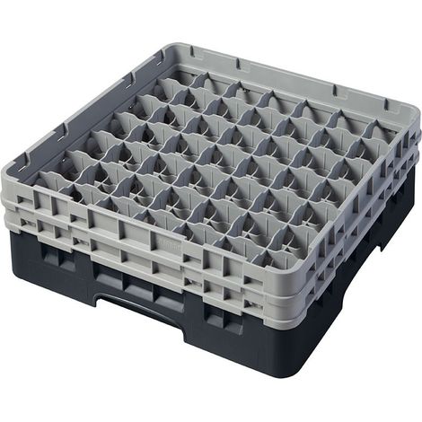 Casiers de lavage - Haut max 13.3 cm - 50 x 50 x 18.4 cm - Noir - Lot de 4 - Cambro