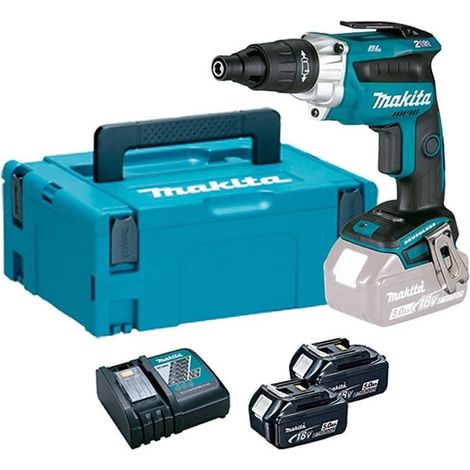 Avvitatore per rivestimento 18 V agli ioni di litio 5 Ah MAKITA - 2 batterie, caricabatterie, valigetta - DFS251RTJ
