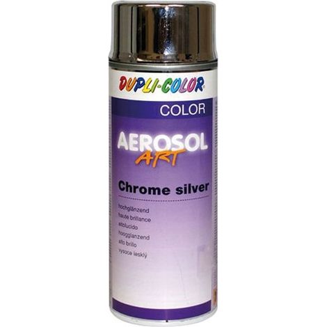 Peinture en spray - DUPLI-COLOR - Chrome - 400 ml - Résistante aux intempéries - Multi-supports