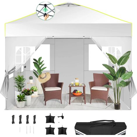 Abri de jardin, Design étanche, Montage facile en pop-up, Blanc (1/2)