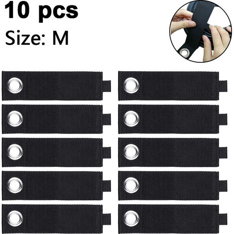 Support De Rallonge Électrique - Crochet Épais Avec Boucle Auto-Agrippante - Compatible Panneau Perforé Garage Et Support Tuyau Piscine - Lot De 10 (1/5)