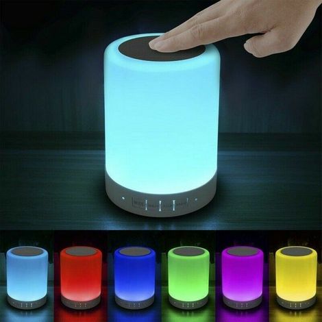 Kabelloser Bluetooth-LED-Lautsprecher mit intelligenter Touch-Steuerung, farbwechselndes Nachtlicht/Tischlampe