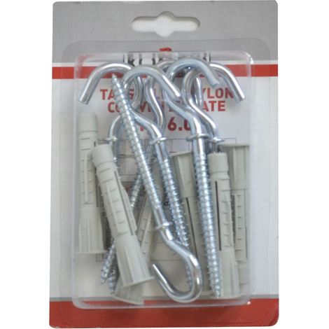 SET DA 6 PZ TASSELLI IN NYLON 8 MM CON GANCIO A