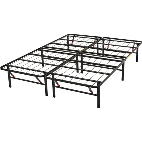Cadre de lit pliable - Montage sans outil - Rangement sous le lit, 35.5 x 140 x 200 cm, Noir (1/5)