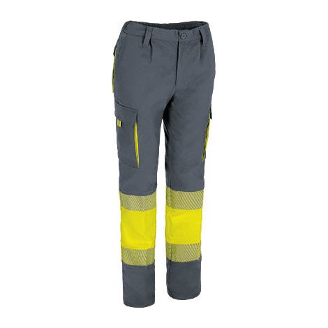 Pantalón de Alta Visibilidad multibolsillos bicolor VALENTO ABERDEEN XXL Amarillo flúor / Gris cemento (1/3)