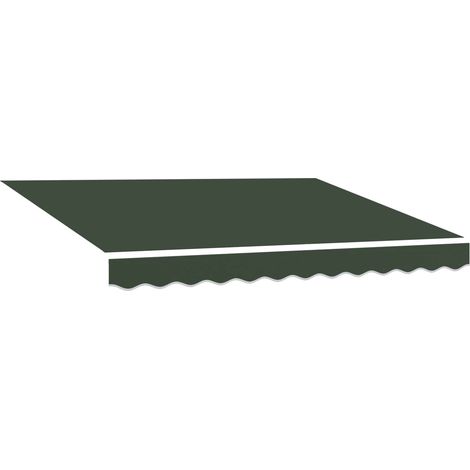 Awning Replacement Fabric Dark Green 6 x 3.5 m Polyester vidaXL