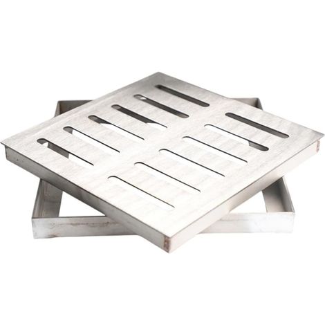Grille de drainage pour l'extérieur - Grille de drainage pour eau de pluie - Passoire carrée en acier inoxydable - 200 x 200 x 20 x 2 mm (1/5)