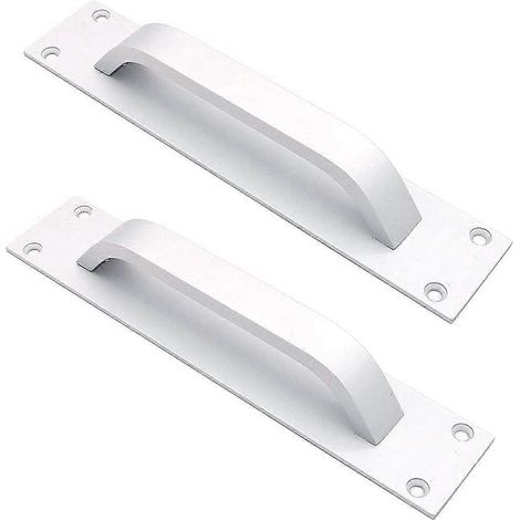 2 poignées de porte de grange en alliage de zinc - poignées de porte coulissante pour porte coupe-feu, poignées de porte d'armoire - argent (1/5)