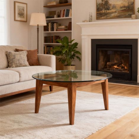 Plateau de Table Rond en Verre Trempé - Ø 71 cm - Épaisseur 6 mm - Haute Résistance et Design Minimaliste - Transparent (1/5)