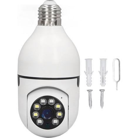 Caméra de surveillance WiFi 1MP 720P, ampoule E27 orientable, caméra de sécurité intelligente sans fil 110-240V, angle ajustable. (1/5)