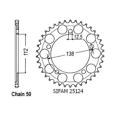 Couronne Cbr 1100 Xx 1997-1999 - 530 - 45 Dents - Similaire JTR302