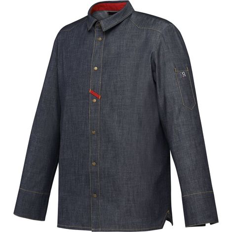 Giacca da cuoco da uomo a maniche lunghe Robur Vinho 100% cotone Jean Blue XXXL