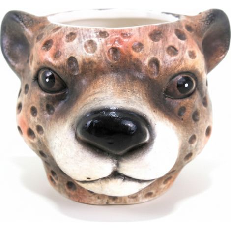 Cache-pot Motif Léopard Jardinière Décorative pour Plante d'Intérieur Brun D12 x 9,5 cm - PANGIVO (1/5)