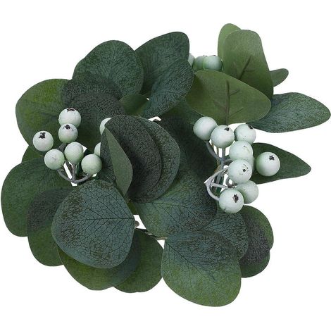 Anneaux de bougies vertes pour décoration, 4 pièces, guirlande de baies de Noël (1/5)