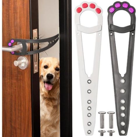 2pcs Loquet de porte,Nylon,Ajustable,Noir et blanc,Intérieur,Chat (1/3)