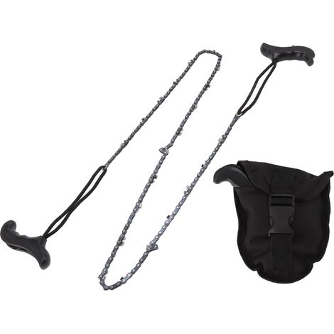 Scie à chaîne manuelle 48 pouces pliable de survie, 64 maillons 21 couteaux pour camping, bûcheronnage, jardinage et élagage