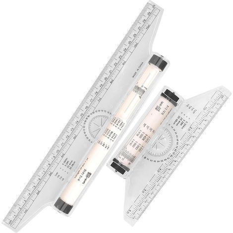 Lot de 2 Règles à Roulette en Plastique Multifonctionnelles 15cm et 30cm, Outil de Dessin Portable et Précis pour Mesures et Angles, pour Étudiants et Architectes (1/5)