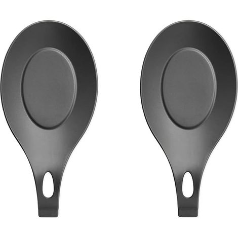 Lot de 2 repose-cuillères de cuisine en silicone, noir – DELKEVIC