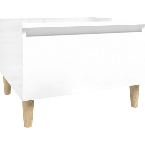 Maison Exclusive - Beistelltisch Hochglanz-Weiß 50x46x35 cm Holzw (1/5)