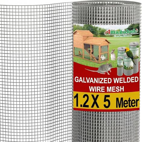 1 Rouleau Grillage Soudé,Maillage 6x6mm,Fil 0.6mm,Galvanisé,Pour Poulailler Et Jardin