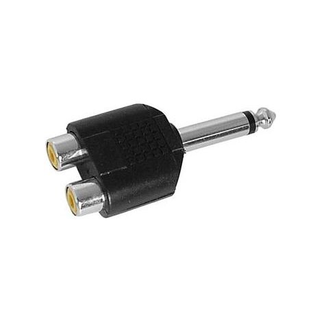 DOBLE CONECTOR RCA HEMBRA A JACK MACHO MONO 6.35mm