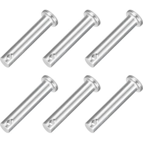 6pcs M8x40mm Goupilles à Trou Unique, Goupille de Verrouillage Acier Inoxydable 304, Goupilles à Tête Plate de Chape pour Verrou Remorque Réparation Fixation Mécanique Équipement (1/5)