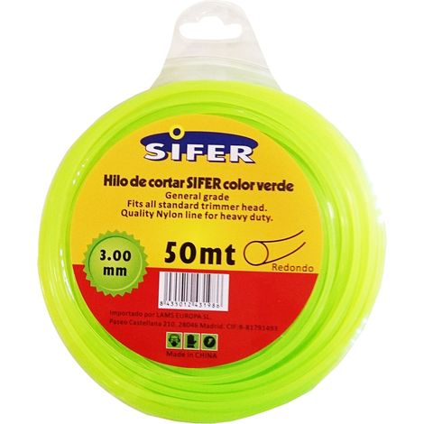 SIFER HILO DESBROZADORA VERDE REDONDO 3 MM x 50 M