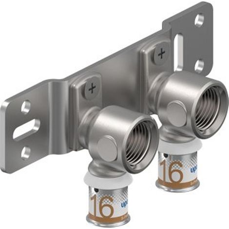 Uponor S-Press PLUS Plaque de montage radiateur radi 16-Rp1/2"FT c/c50mm, 1070684 (1/3)