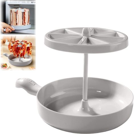 1 Cuiseur à bacon, grille de cuisson, récupérateur de graisse, passoire intégrée, pour micro-ondes (1/5)