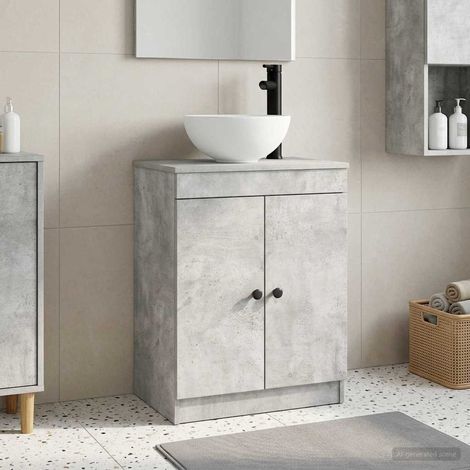 Vanidad de baño con lavabo Gris Hormigón 54 x 35 x 83 cm