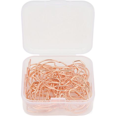 20Pcs Small Binder Clips Rose Gold Durable Rustproof Metal Multifunction Headset Design Binder Clips for Document Photo (1/5)
