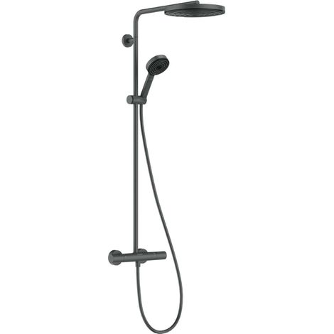 Hansgrohe Pulsify S Puro - Conjunto de ducha con termostato, diámetro 26 cm, 3 tipos de chorro, EcoSmart, cromo negro cepillado. 24237340 (1/2)