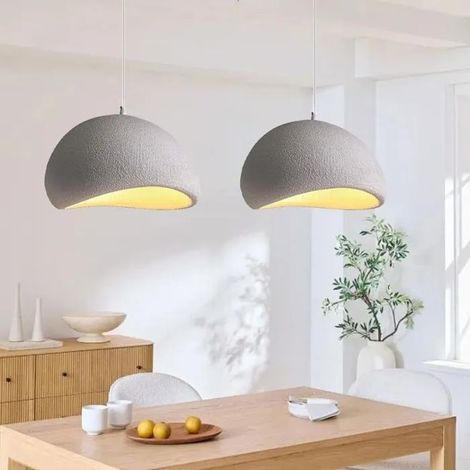 Lot de 2 Suspension Luminaire Industriel Moderne Lustre Vintage Ciment 20cm E27 Lampe de Plafond Rétro pour Salon Chambre (1/5)