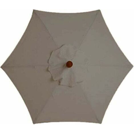 Replacement parasol cover – 6 ribs – 3 m – waterproof – UV resistant – replacement fabric (3 m / 9.8 ft, khaki) (1/4)