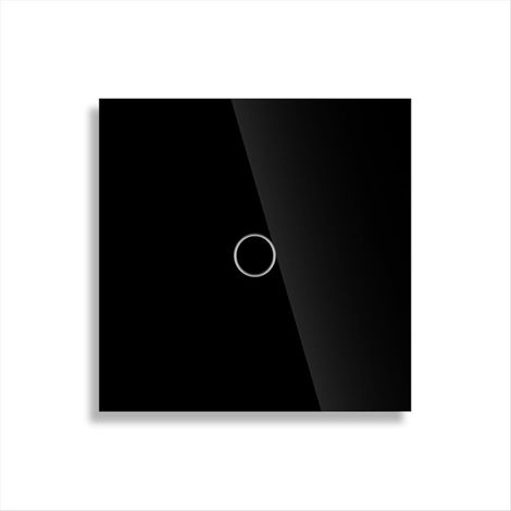 Interrupteur tactile bidirectionnel standard européen à un seul poste, panneau en verre trempé, convient aux escaliers ou aux chambres, sans fonction Wi-Fi, noir. (1/3)