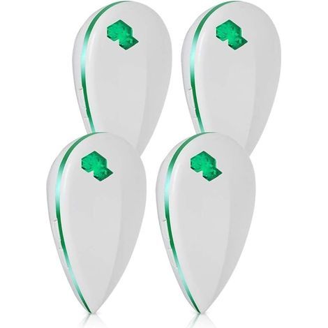 Répulsif Ultrasons Moustique Lot de 4 Anti Moustique Intérieur Répulsif Électronique Insectes Repulsif Ultrason Souris pour Rongeurs, Moustique, Cafard -100% Inoffensif (1/5)