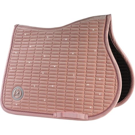 Full, Rosa pesca: Sottosella Tattini trapuntato in tessuto effetto manopesca con filamenti in lurex ed elegante filetto intrecciato modello Maxxì