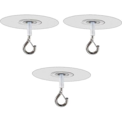 Lot de 3 crochets de plafond sans trace, grande base, pour mur, balcon ou extérieur. (1/4)